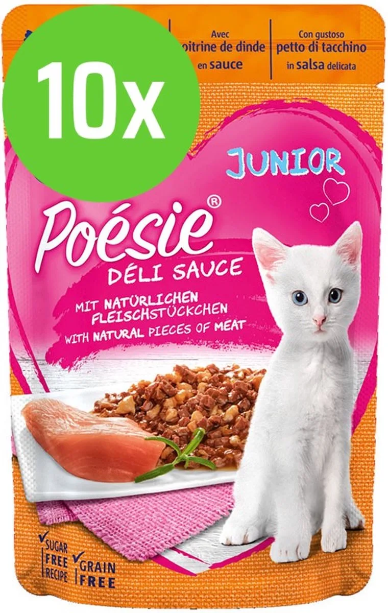 10x Vitakraft Poésie Déli Sauce kalkoen Junior 85g van Vitakraft – productfoto
