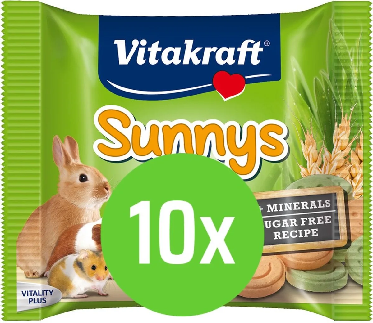 10x Vitakraft Sunny's (suikervrije rondjes) knaagdier en konijn - 50 gram fra Vitakraft – produktbillede