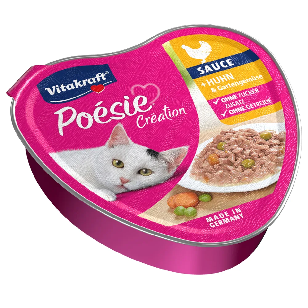 15x85g Vitakraft Poésie Création kip Groenten in saus natvoer voor katten van Vitakraft – productfoto