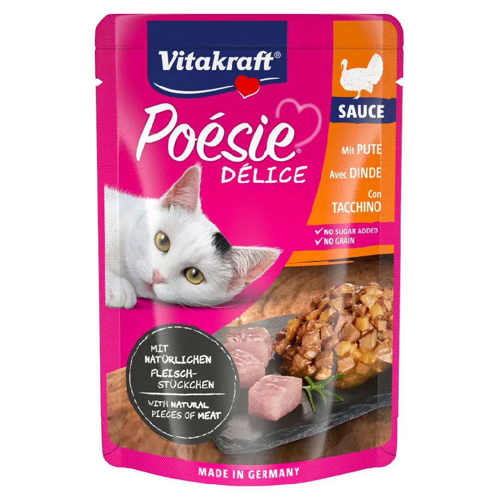 23x85g Vitakraft Poésie Délice kalkoen natvoer voor katten van Vitakraft – productfoto