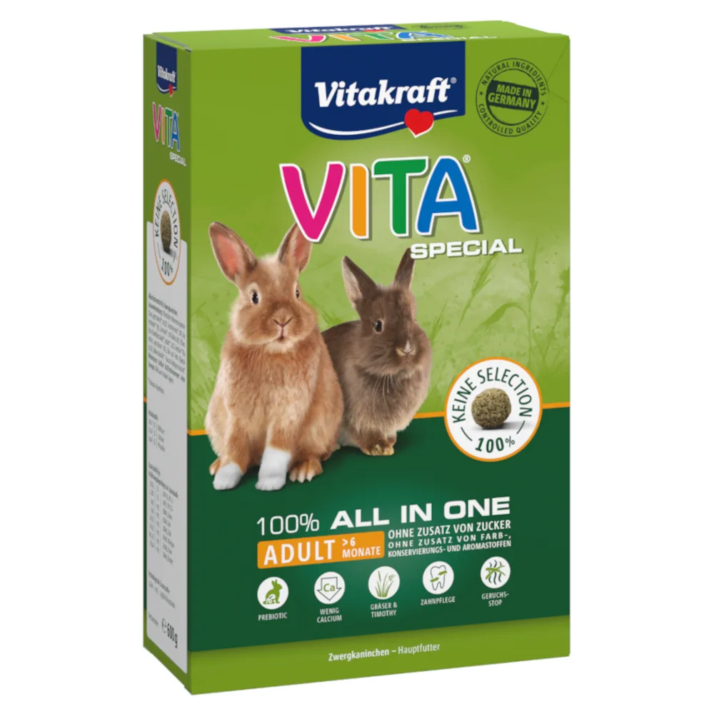 3x600g Special Adult Dwergkonijn VITA Konijnenvoer van Vitakraft – productfoto