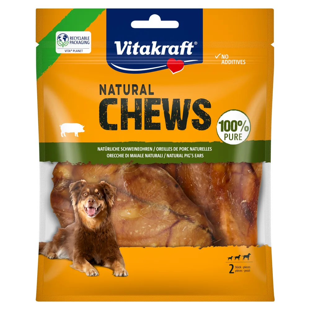 44g Vitakraft Natural Kauwbotten Varkensoren Hondensnacks by Vitakraft – product photo