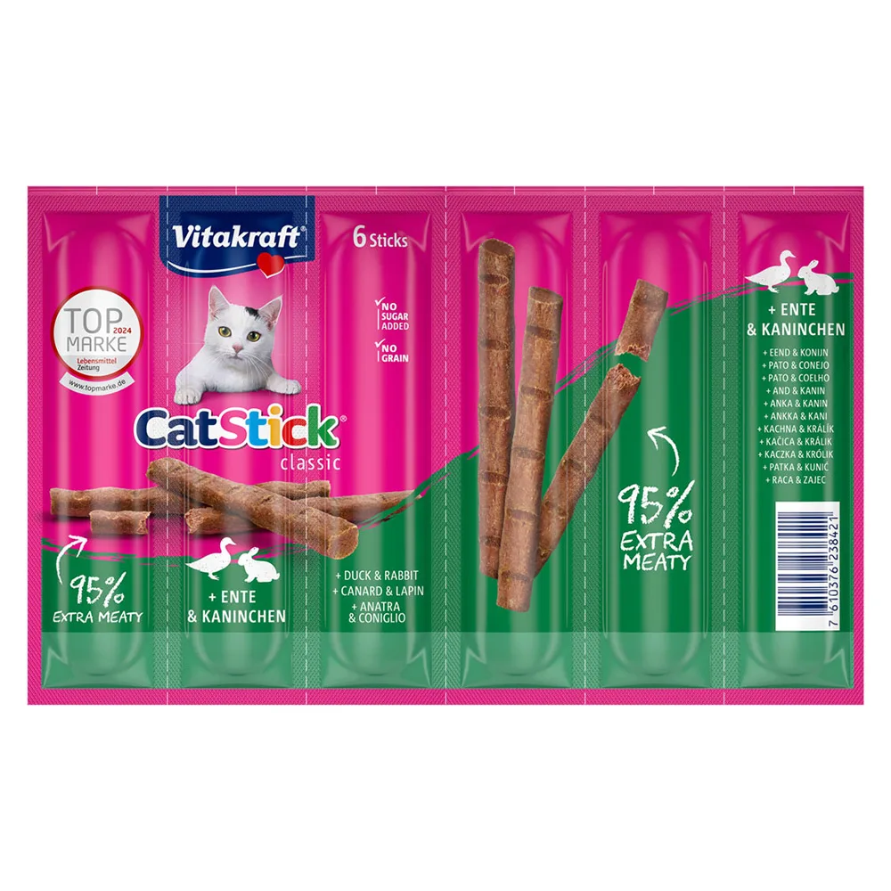 6x6g Cat Stick Eend & Konijn Vitakraft Kattensnacks by Vitakraft – product photo