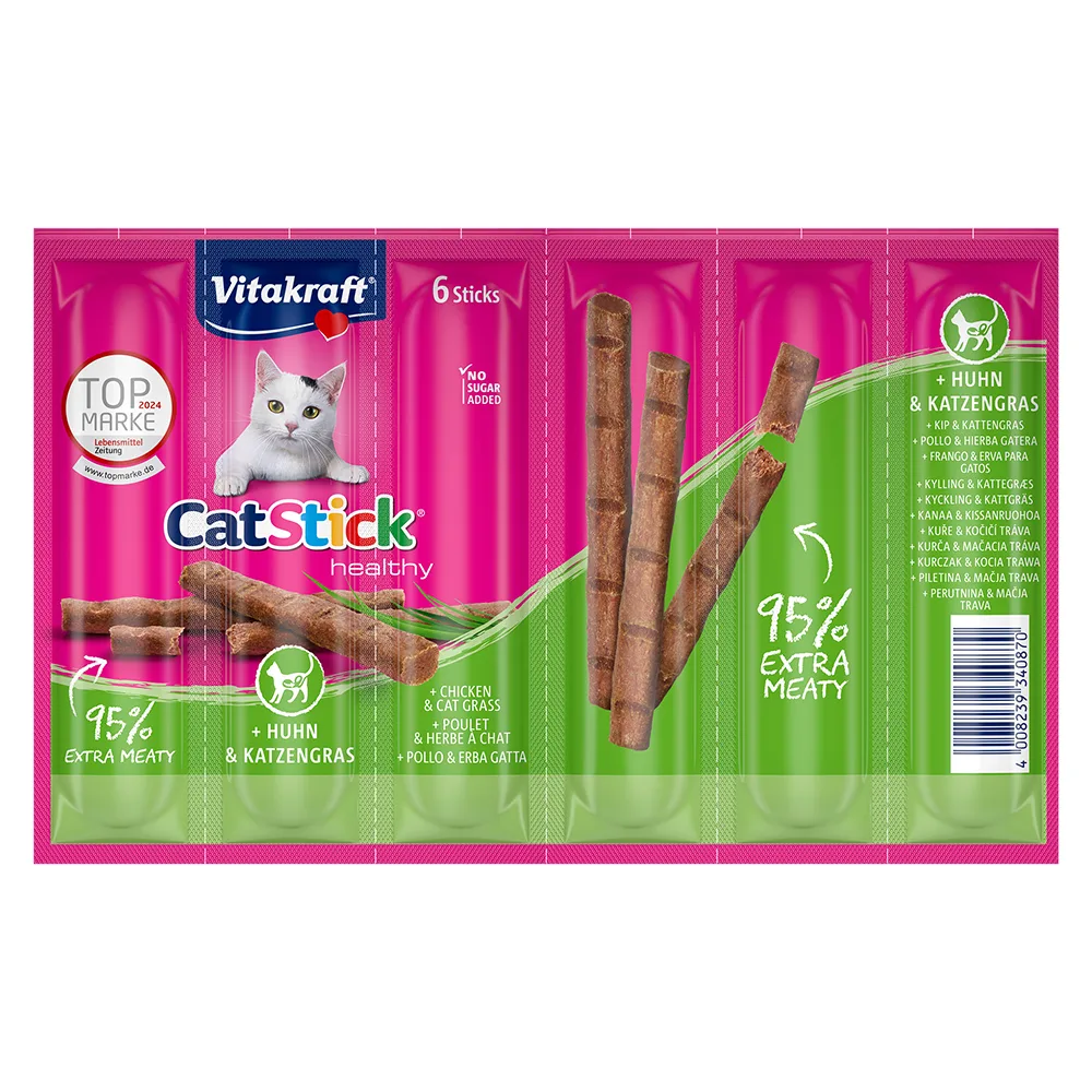 6x6g Cat Stick Healthy Kip & kattengras Vitakraft Kattensnacks van Vitakraft – productfoto