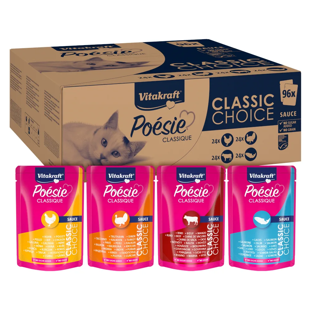 96x 85g Vitakraft Poésie Classic Sauce Gemengd Pakket Kattenvoer Nat by Vitakraft – product photo