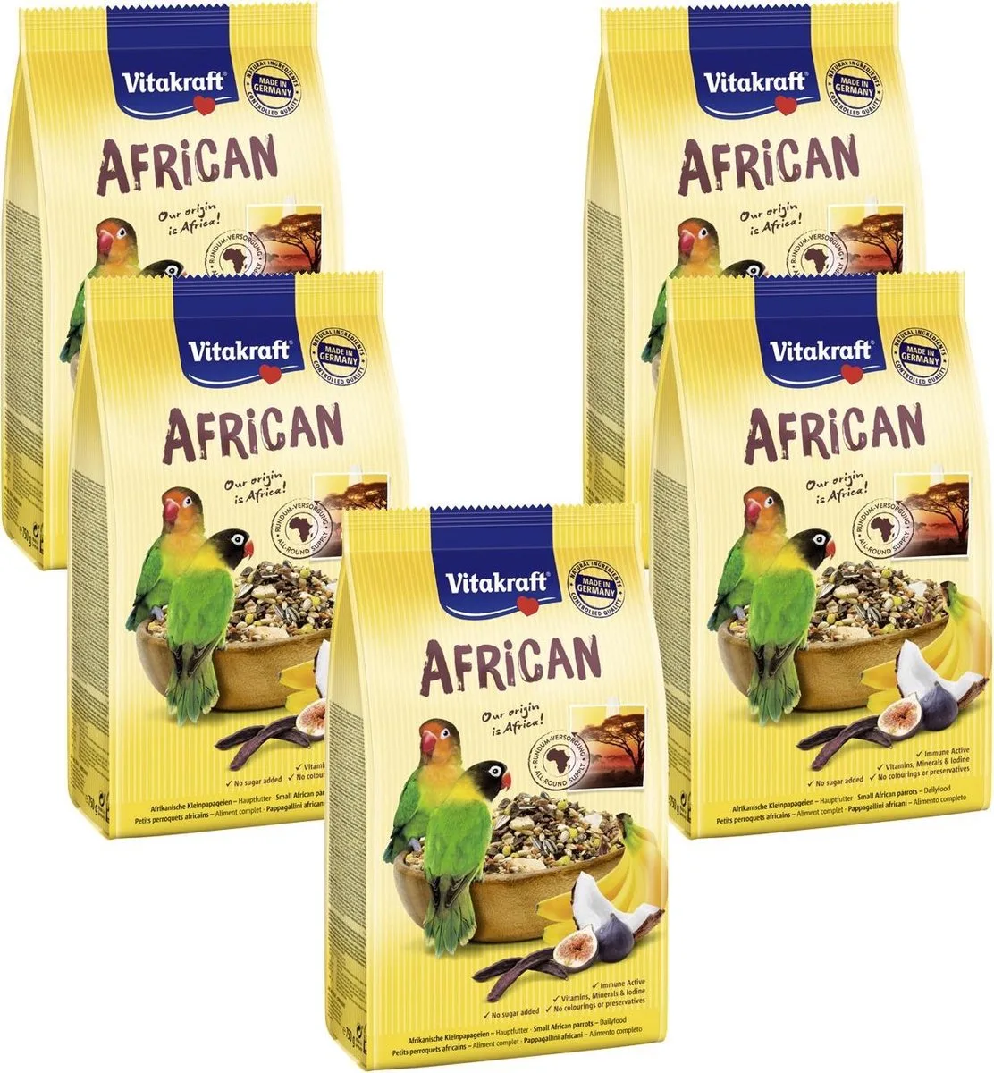 African Agapornidenvoer - Vogelvoer - 5 x 750 g de Vitakraft – photo produit