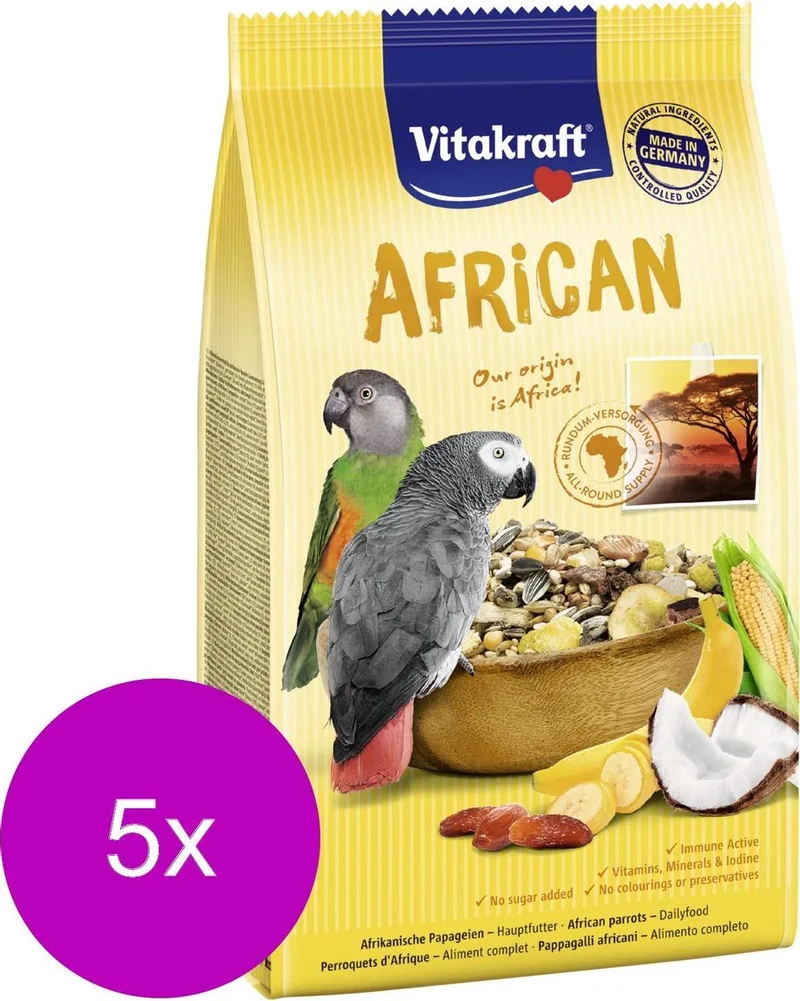 African Papegaaienvoer - Vogelvoer - 5 x 750 g by Vitakraft – product photo