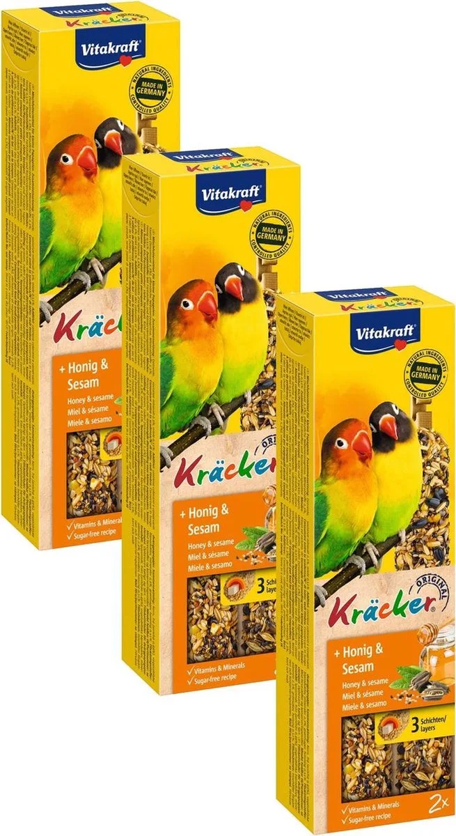 Agapornis Kracker 2 stuks - Vogelsnack - 3 x Honing van Vitakraft – productfoto