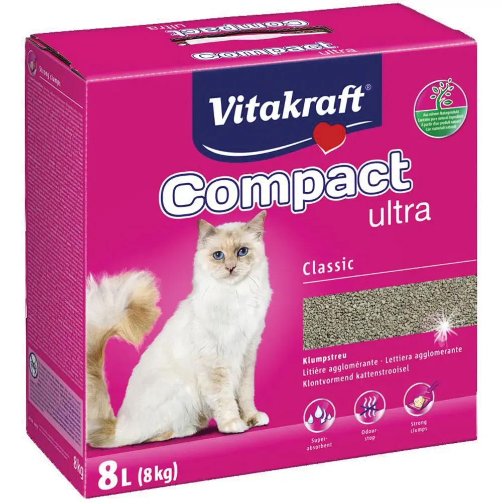 Litière Agglomérant pour Chats Compact Ultra 8 KG de Vitakraft – photo produit