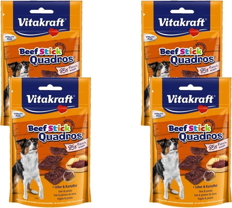 Beef Stick Quadros Lever & Aardappel - Hond - Snack - 4 x 70 gr de Vitakraft – photo produit