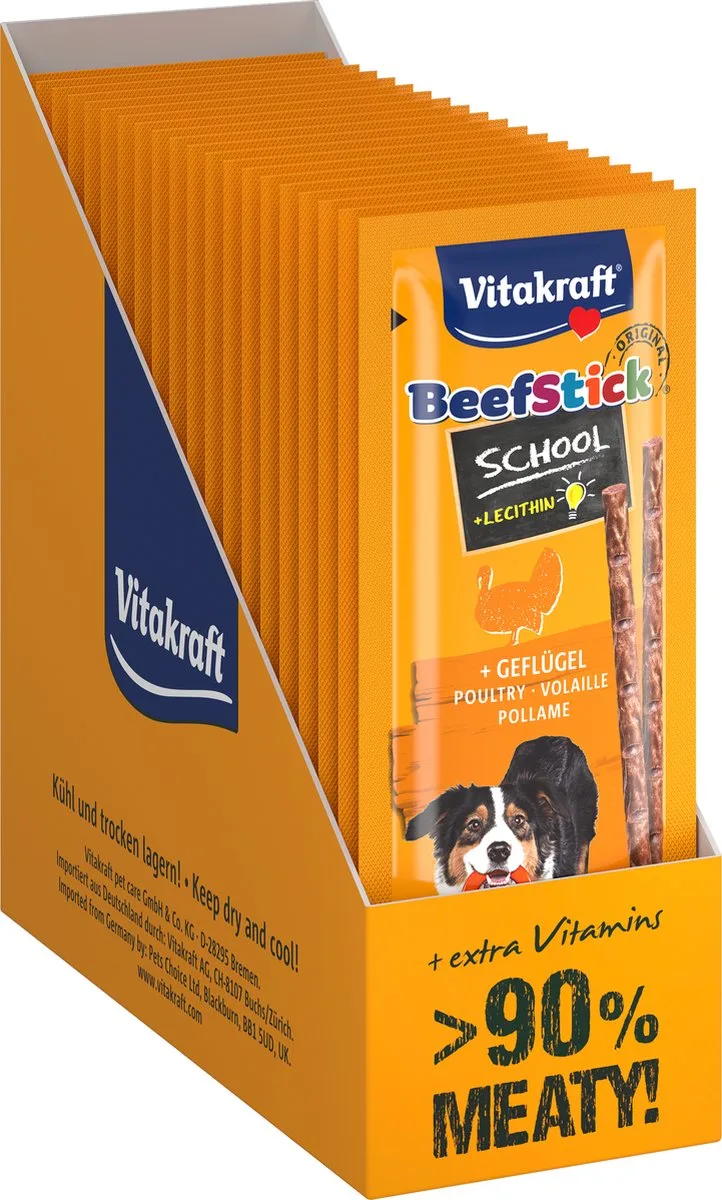 Beef Stick School gevogelte - 20 stuks - 20x20 gram van Vitakraft – productfoto