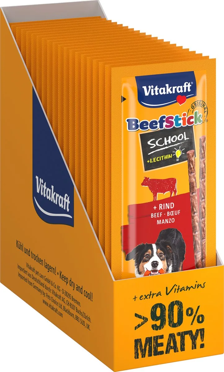 Beef Stick School rund - 20g - 20 stuks von Vitakraft – Produktfoto
