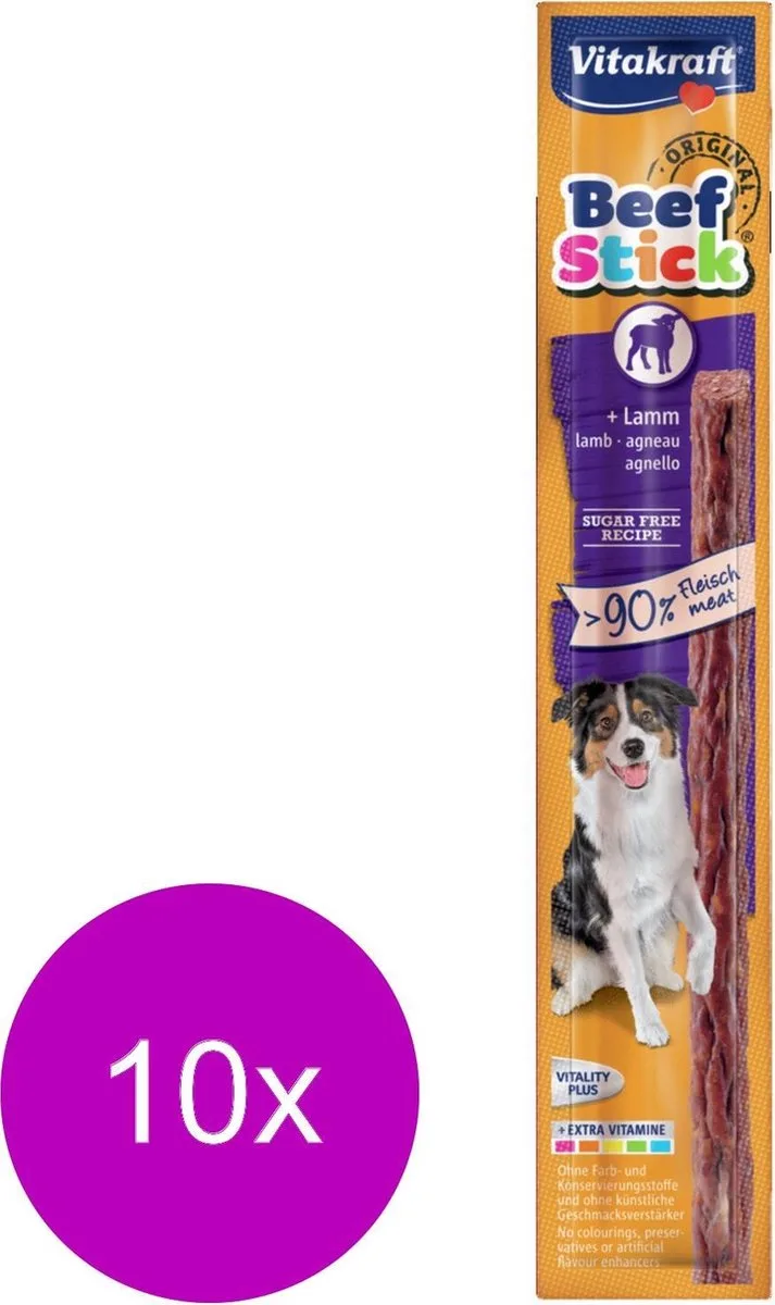 Beefstick Hond - Hondensnacks - 10 x Lam von Vitakraft – Produktfoto