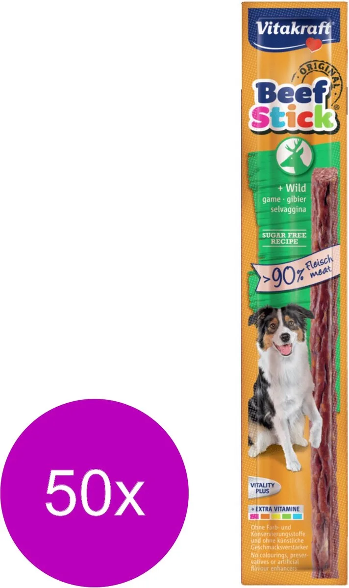 Beefstick Hond - Hondensnacks - 50 x Wild by Vitakraft – product photo