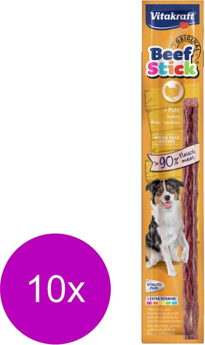 Beefstick Hond - Hondensnacks - Kalkoen & Rund - 10 st de Vitakraft – photo produit