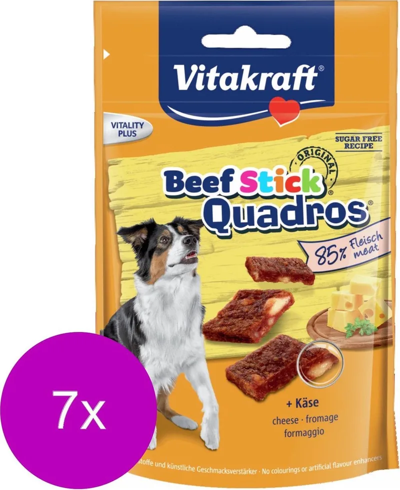 Beefstick Hond Quadros - Hondensnacks - 7 x Kaas de Vitakraft – photo produit
