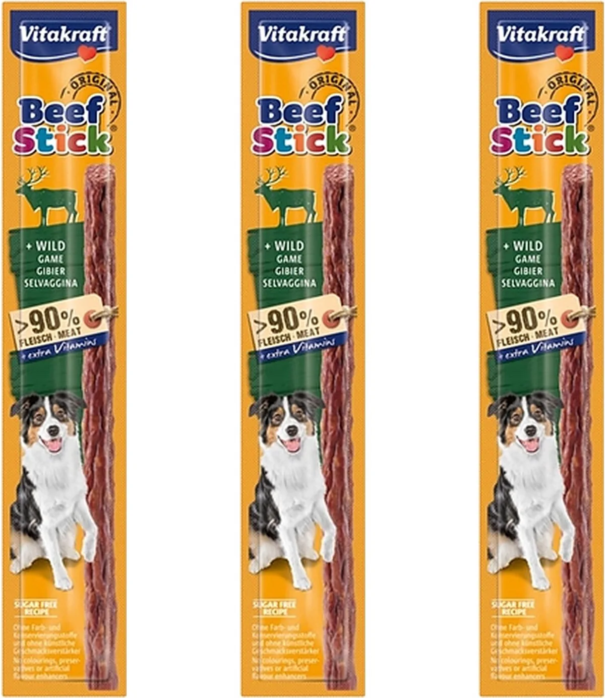 Beefstick Hond Vitakraft - Wild Smaak 12g - 3 stuks - Multipack van Vitakraft – productfoto