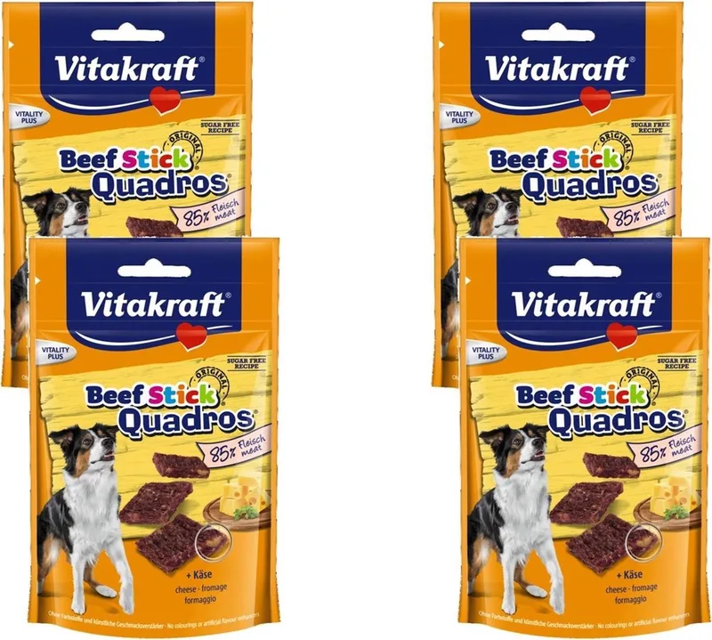 Beefstick Quadros Kaas - Hond - Snack - 4 x 70 gr de Vitakraft – photo produit