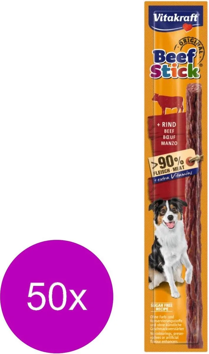 Beefstick Rund - Hondensnacks - 50 stuks! fra Vitakraft – produktbillede