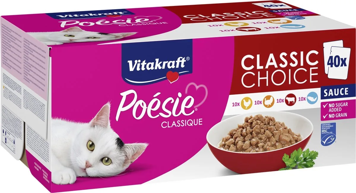 Big Pack Poesie Classique MSC, 2 X 85g x 40st från Vitakraft – produktbild