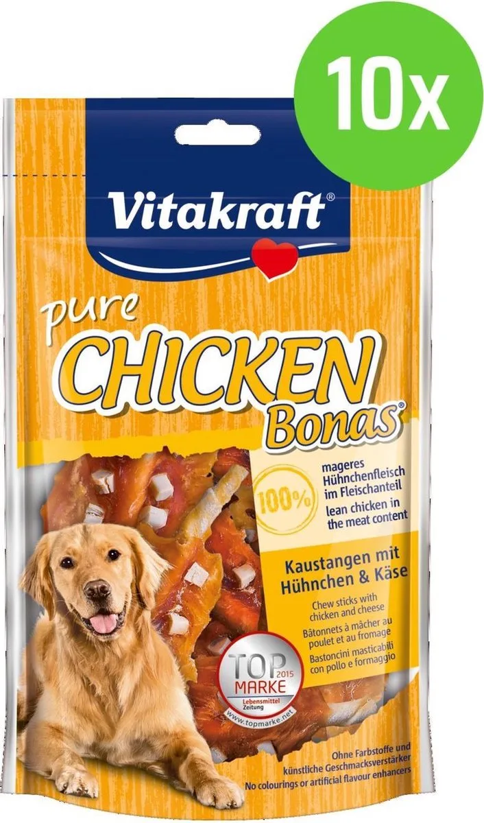 BONAS sticks kipfilet + kaas - hondensnack - 10 verpakkingen by Vitakraft – product photo