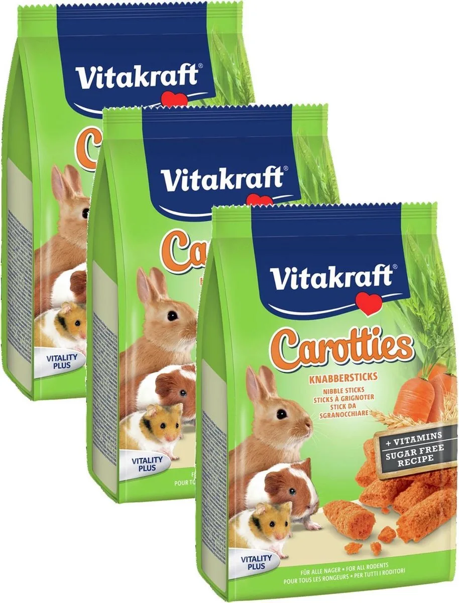 Carotties Knaagdier - Konijnensnack - Wortel - 3 x 50 g von Vitakraft – Produktfoto