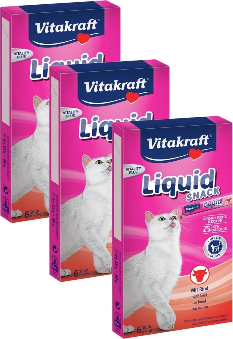 Cat Liquid Snack - 3 x 6 st by Vitakraft – product photo