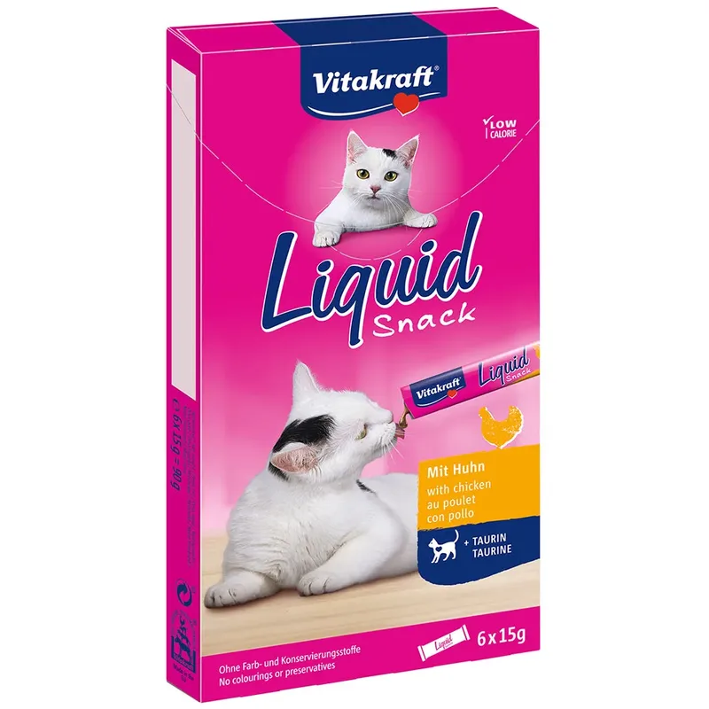 Aliment Humide Pour Chat Cat Liquid Snack Au Poulet 11 Unités de Vitakraft – photo produit