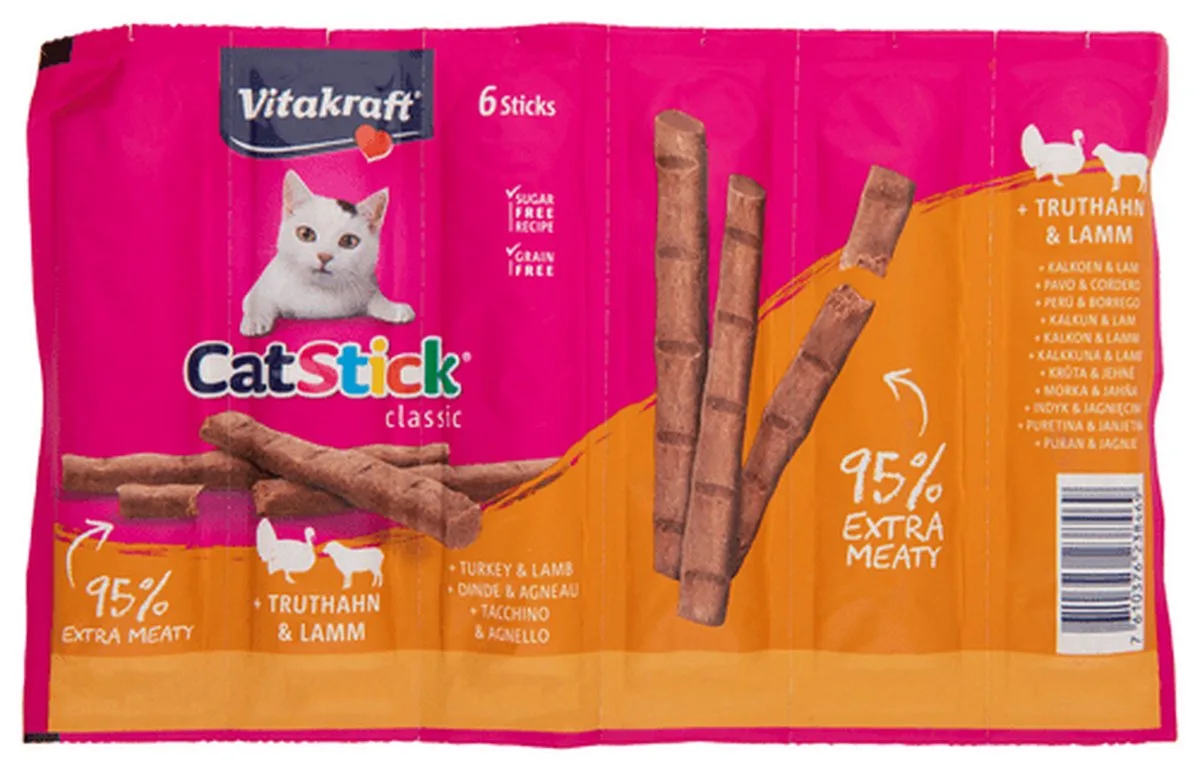 Cat Stick Adult - Kalkoen & Lam- 5 x 6st van Vitakraft – productfoto