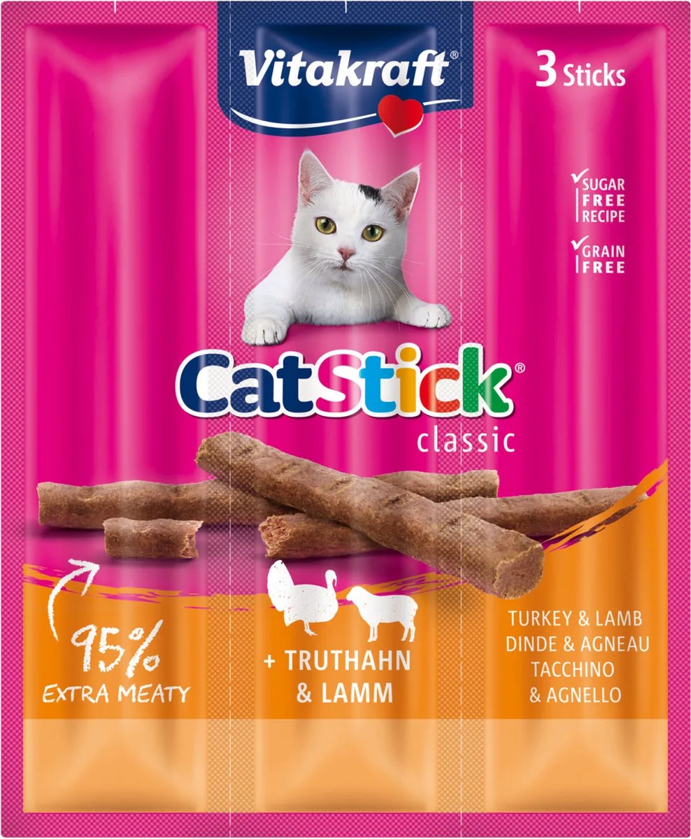 Cat-Stick mini - kalkoen & lam - 4 zakjes van Vitakraft – productfoto