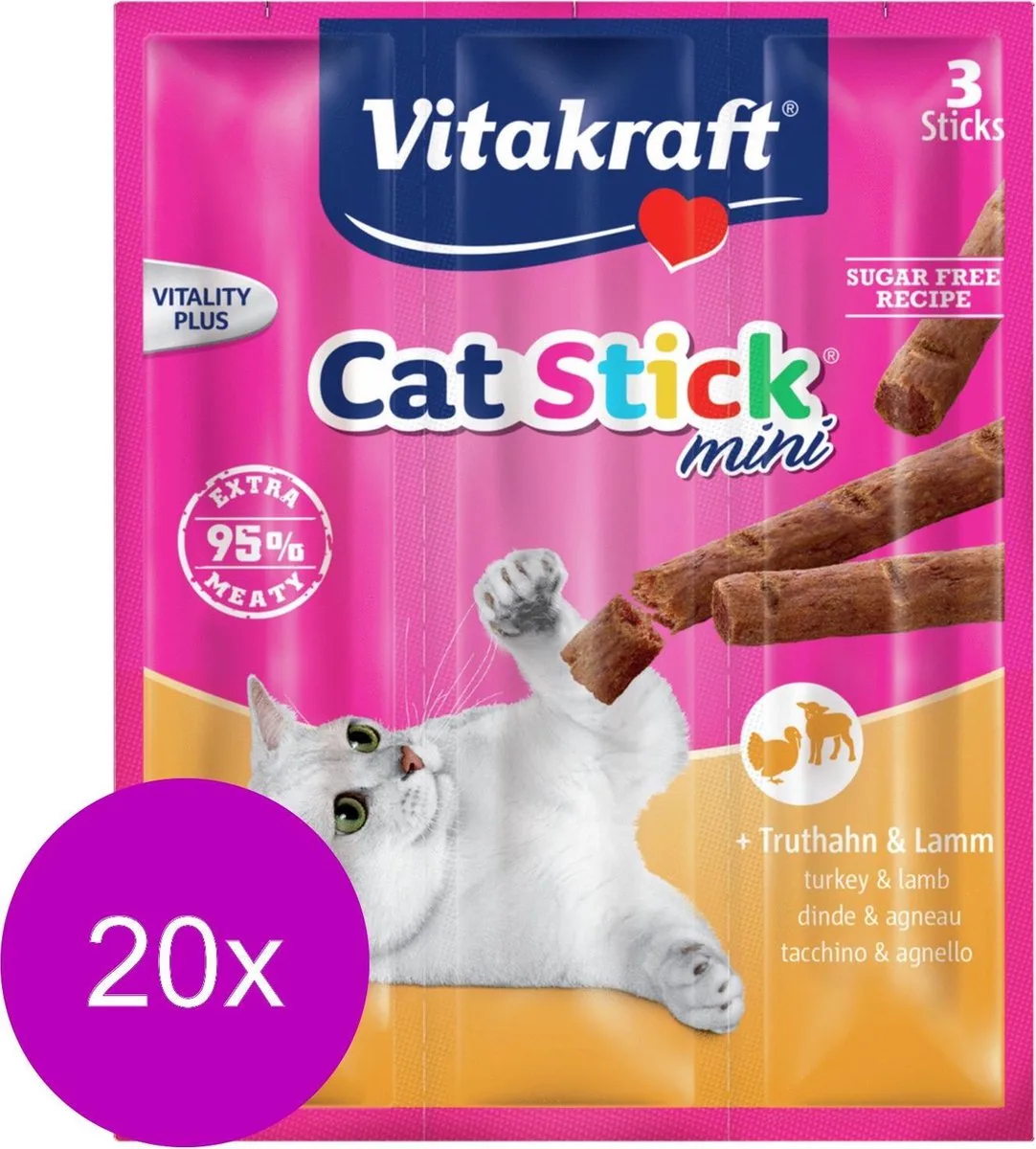 cat-stick - Mini Kalkoen met Lam - 20 x 3 st van Vitakraft – productfoto
