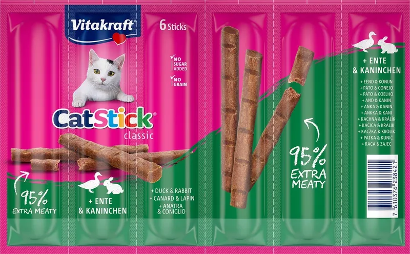Cat-Stick Mini - Kattensnack - Eend&Konijn - 5 x 6 st by Vitakraft – product photo