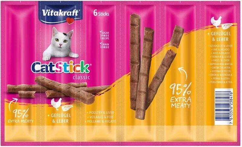 Cat-Stick Mini - Kattensnack - Gevogelte&Lever - 5 x 6 st by Vitakraft – product photo