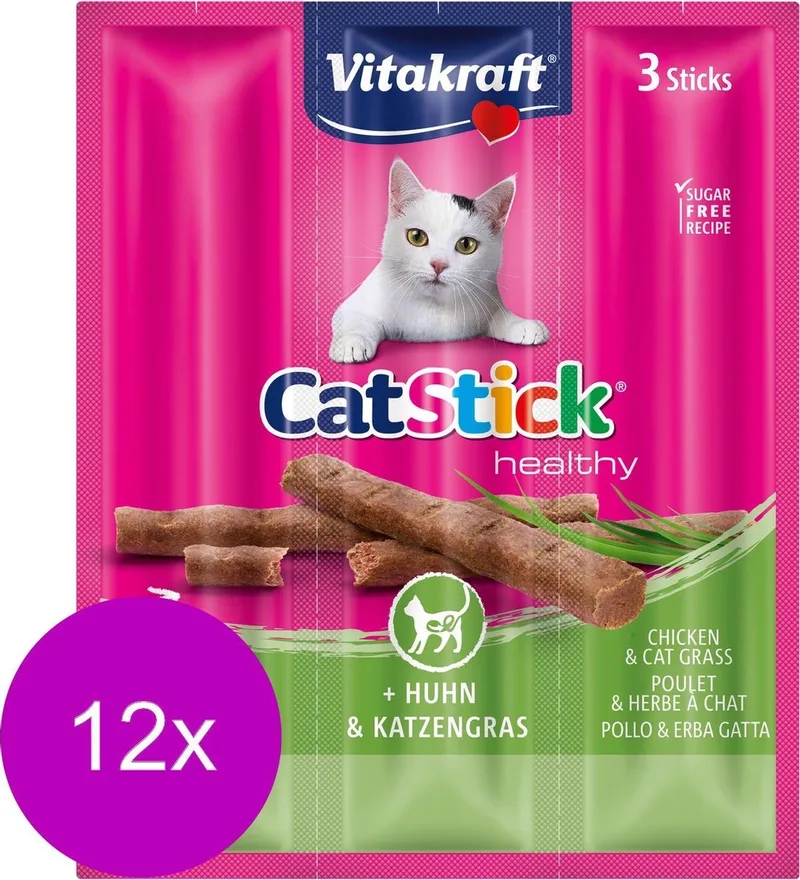 Cat-Stick Mini - Kattensnack - Kip - 12 x 3 st by Vitakraft – product photo