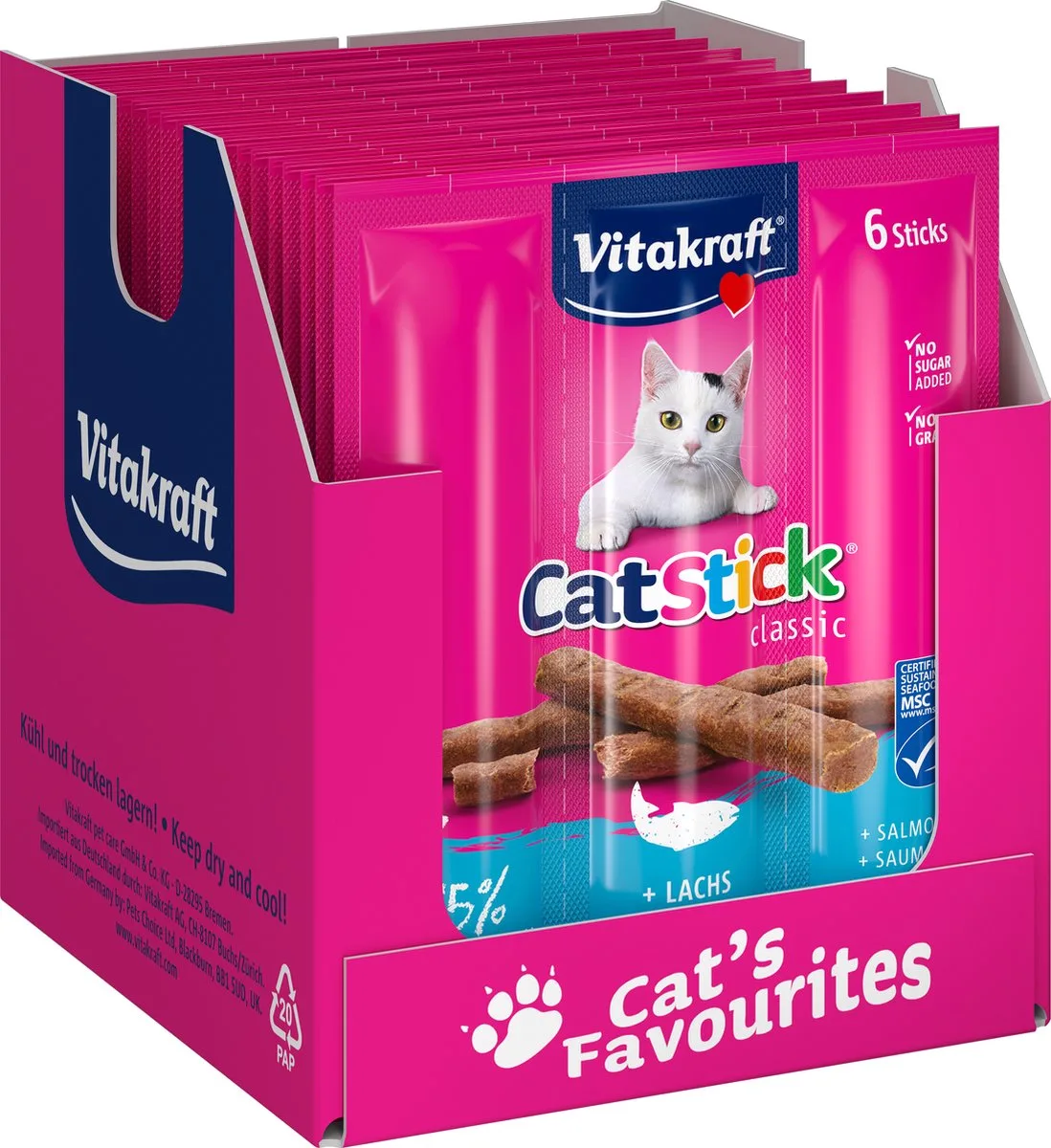 Cat Stick zalm - 10x6 stuks (60 stuks) - 10x36 gram by Vitakraft – product photo