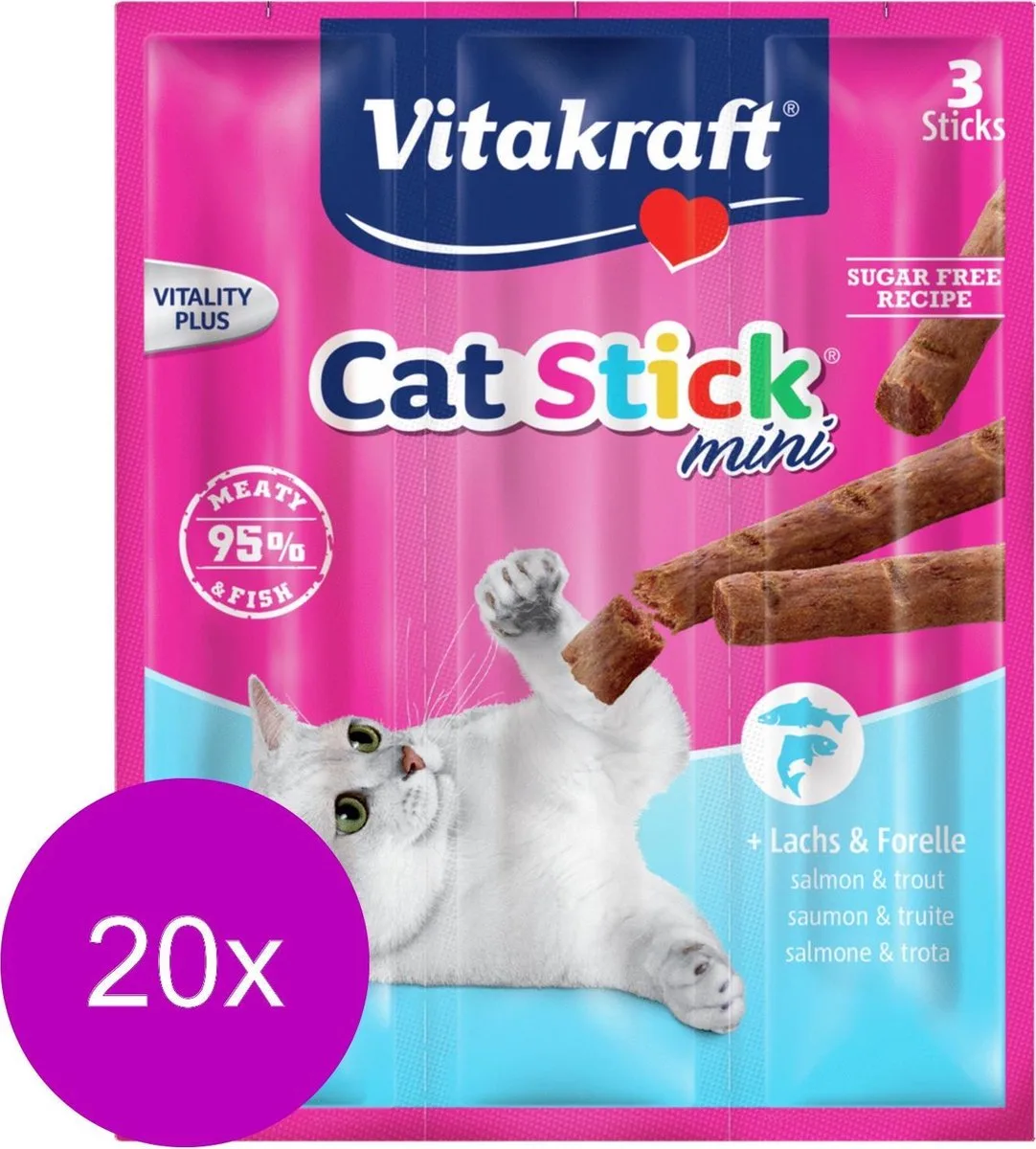 cat-sticks mini zalm en forel - 20 Stuks à 21 GR van Vitakraft – productfoto