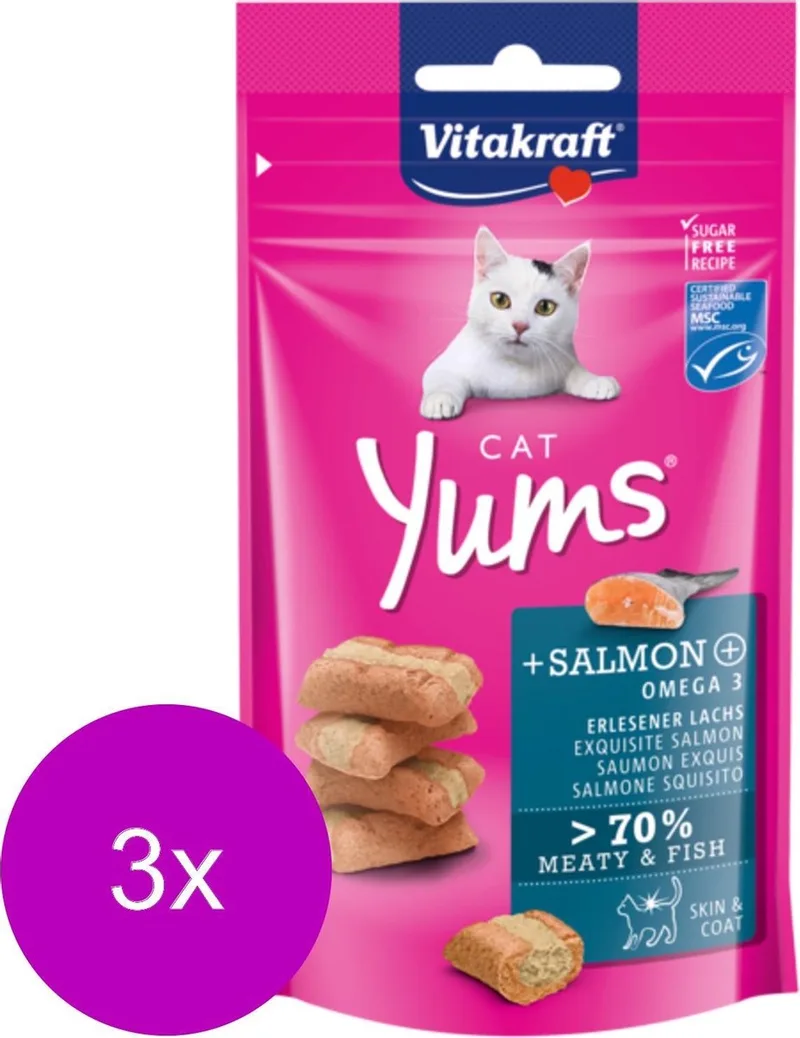 Cat Yums - Kat - Snack - Zalm - 3 x 40 g de Vitakraft – photo produit