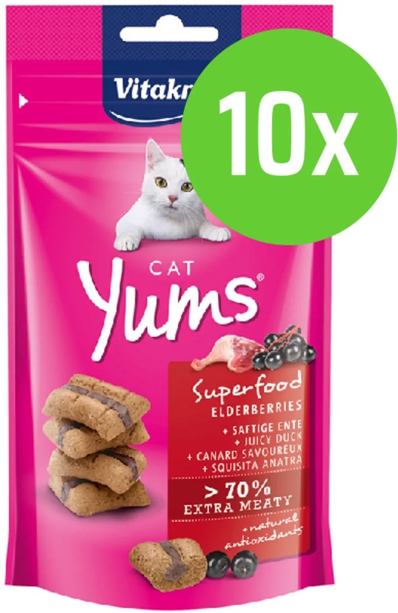 Cat Yums Superfood Vlierbessen - 10 x 40 g van Vitakraft – productfoto