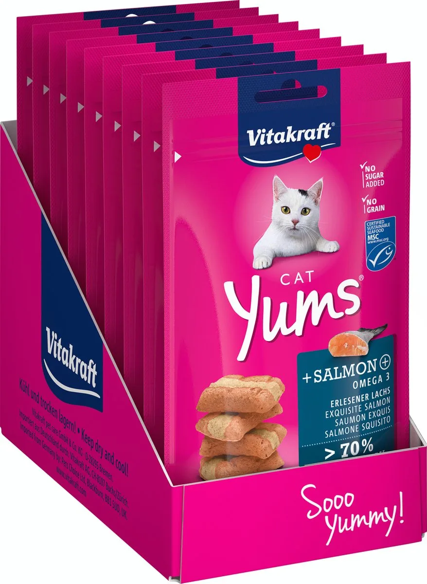 Cat Yums 9x40 Gr Lachssnack von Vitakraft – Produktfoto