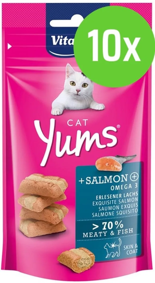 Cat Yums Zalm - Kattensnack - 10 x 40 g von Vitakraft – Produktfoto