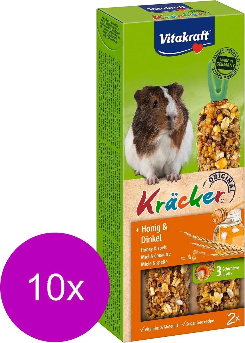 Cavia Kracker Honing 2 in 1 - 10 stuks van Vitakraft – productfoto