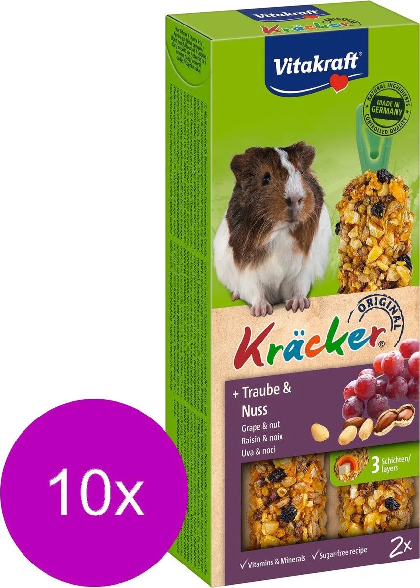 Cavia Kracker - Knaagdiersnack - 10 x Noten van Vitakraft – productfoto