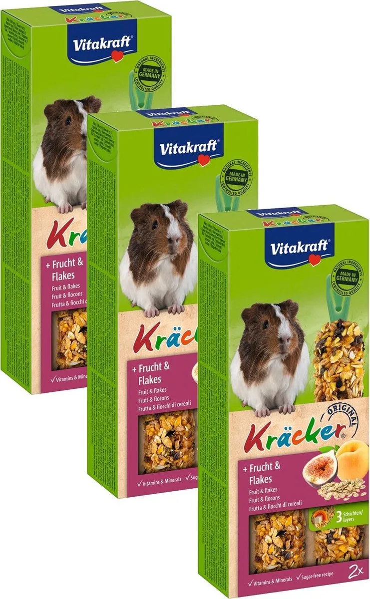 Cavia Kracker - Knaagdiersnack - 3 x Fruit de Vitakraft – photo produit