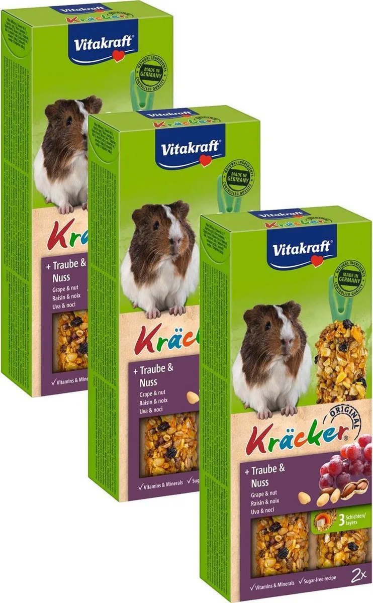 Cavia Kracker - Knaagdiersnack - 3 x Noten van Vitakraft – productfoto