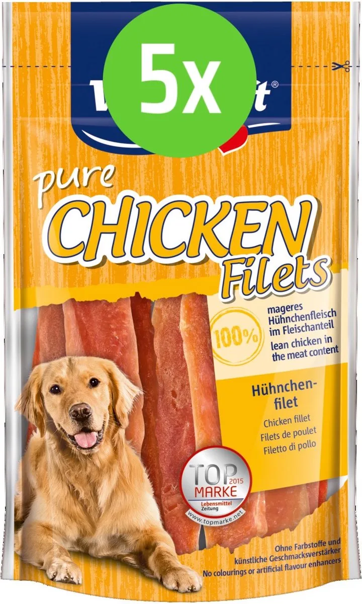 CHICKEN filet kippenvlees - hondensnack - 80 gram - 5 Verpakkingen von Vitakraft – Produktfoto