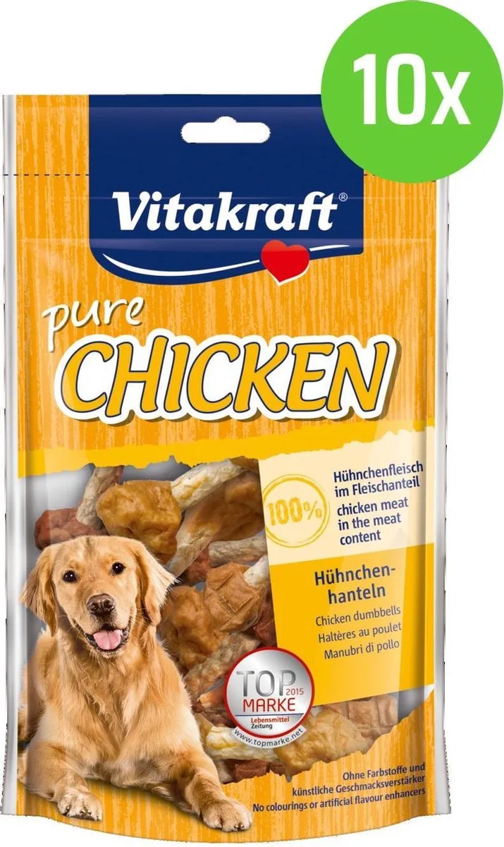 CHICKEN halter kippenvlees - hondensnack - 80 gram - 10 verpakkingen by Vitakraft – product photo