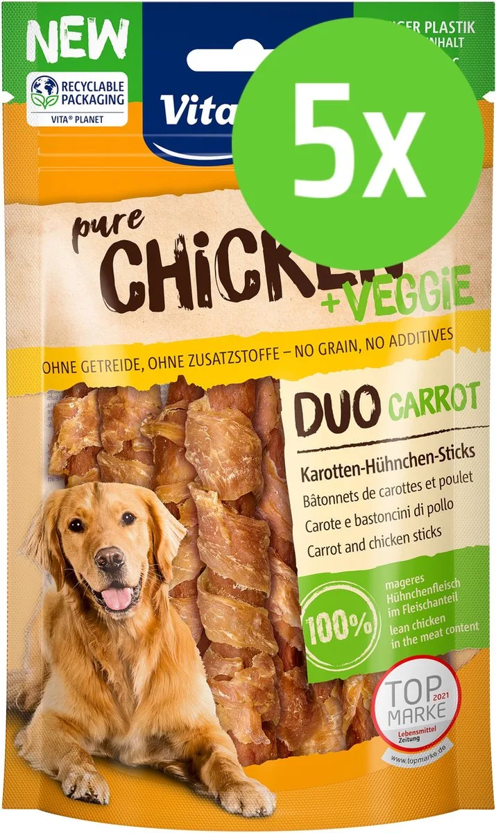 Chicken Veggie Wortel Kip Stick - hondensnack - 5 verpakkingen von Vitakraft – Produktfoto