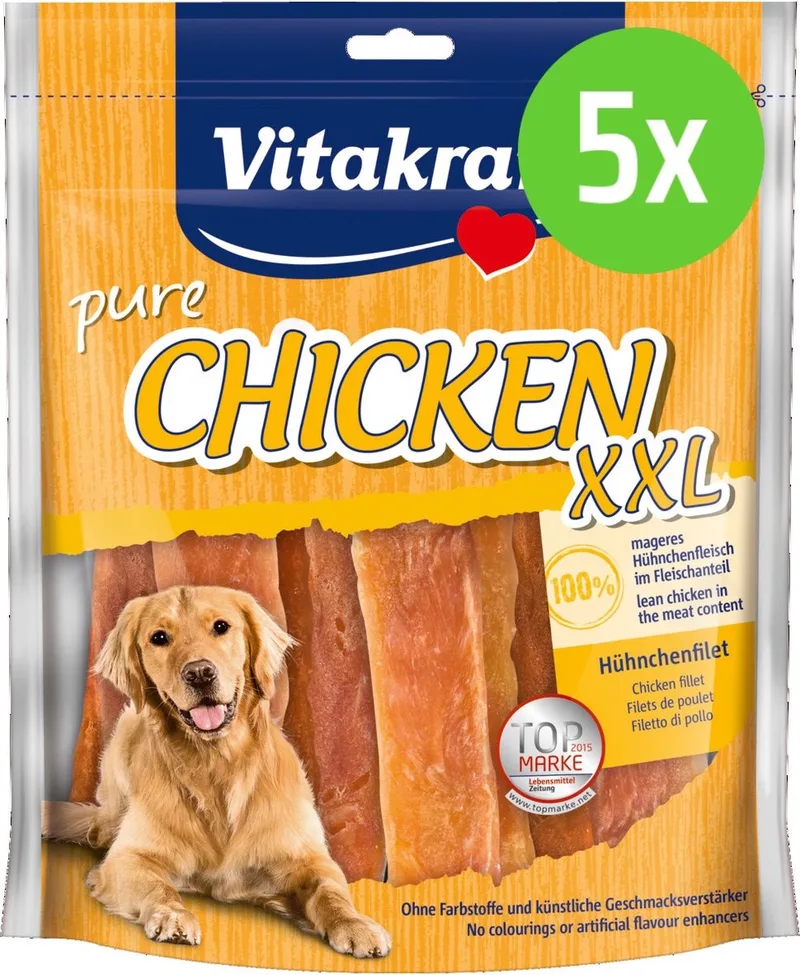 CHICKEN XXL filet kippenvlees - hondensnack - 250 gram - 5 Zakken by Vitakraft – product photo
