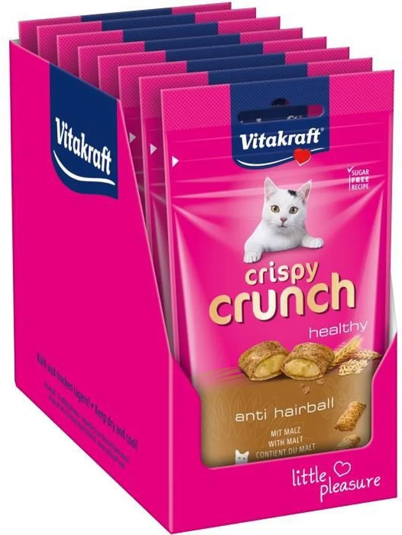 Crispy Crunch - Dental Malt - Cat Snack - Anti Haarbal - 8 x 60 g de Vitakraft – photo produit