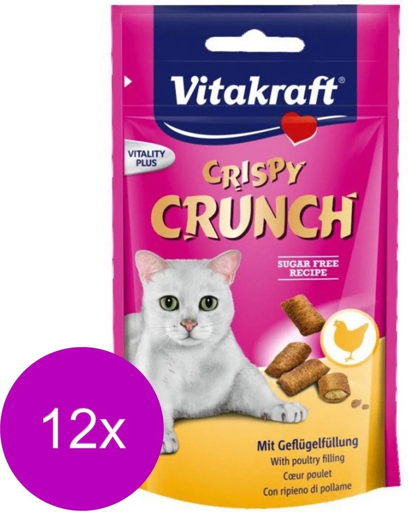 Crispy Crunch - Kattensnack - Gevogelte - 12 x 60 g by Vitakraft – product photo